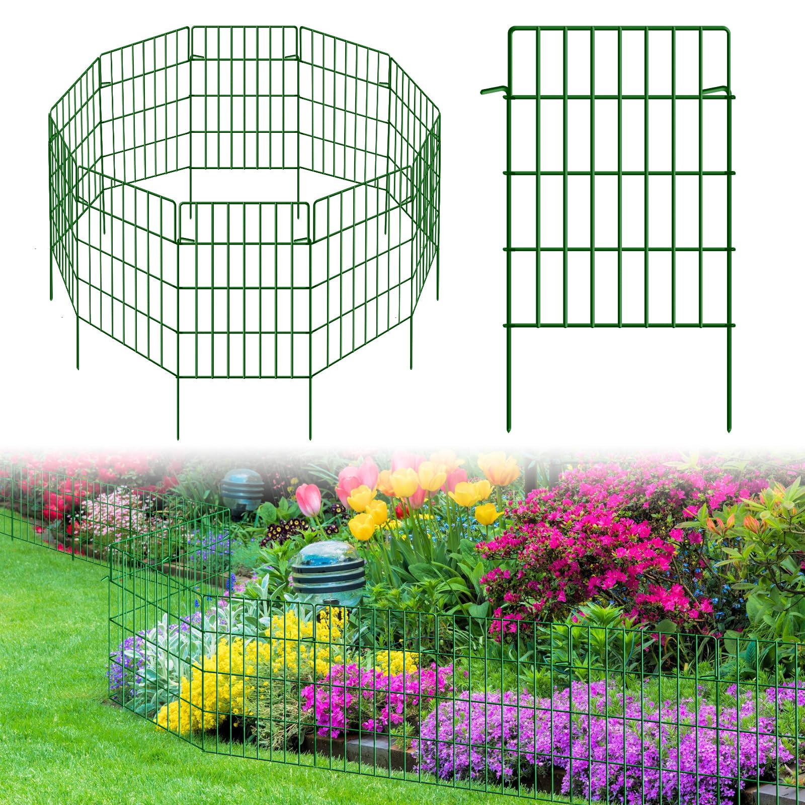 KYATE garden fence panel connection demonstrating easy, tool-free setup and flexible layout.