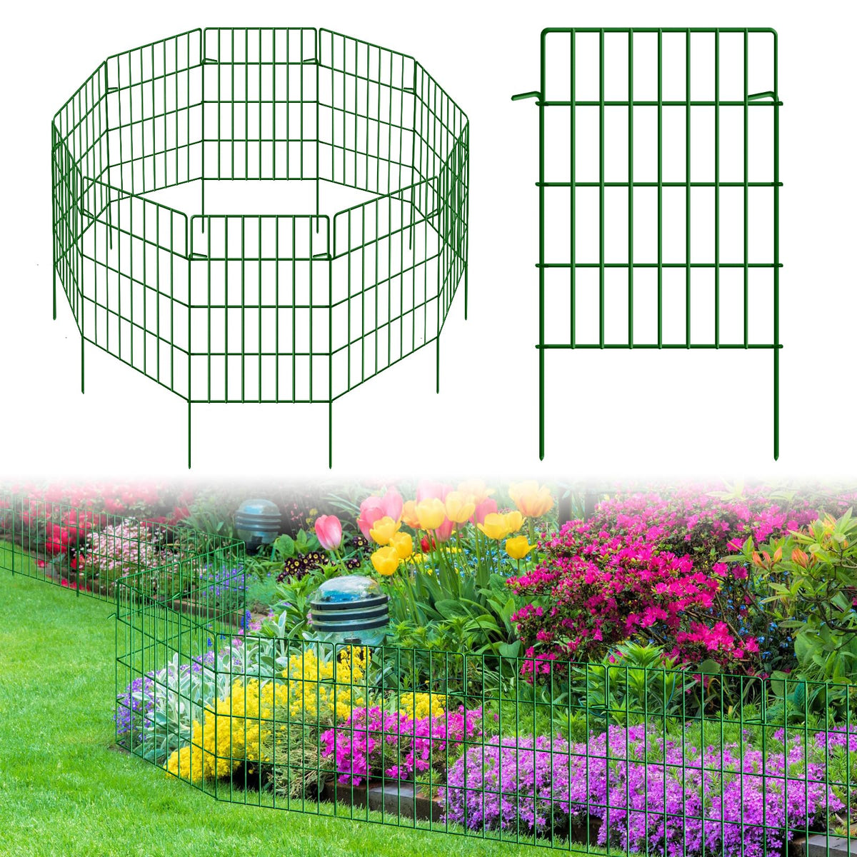 KYATE garden fence panel connection demonstrating easy, tool-free setup and flexible layout.