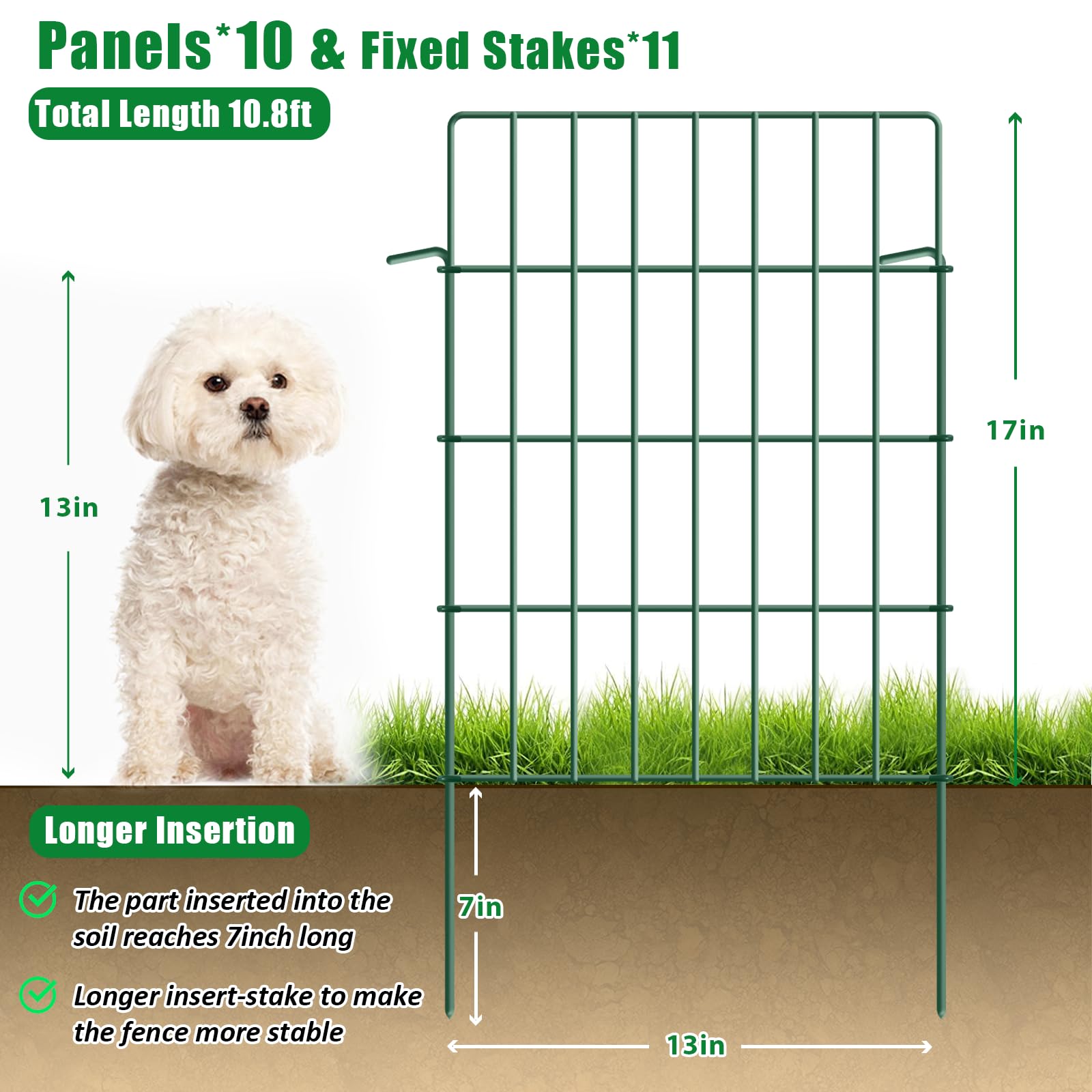 KYATE garden fence stake insert showing no-dig installation for quick garden protection.