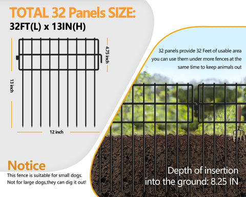 KYATE ground-embedded fence illustrates underground depth for sturdy borders.