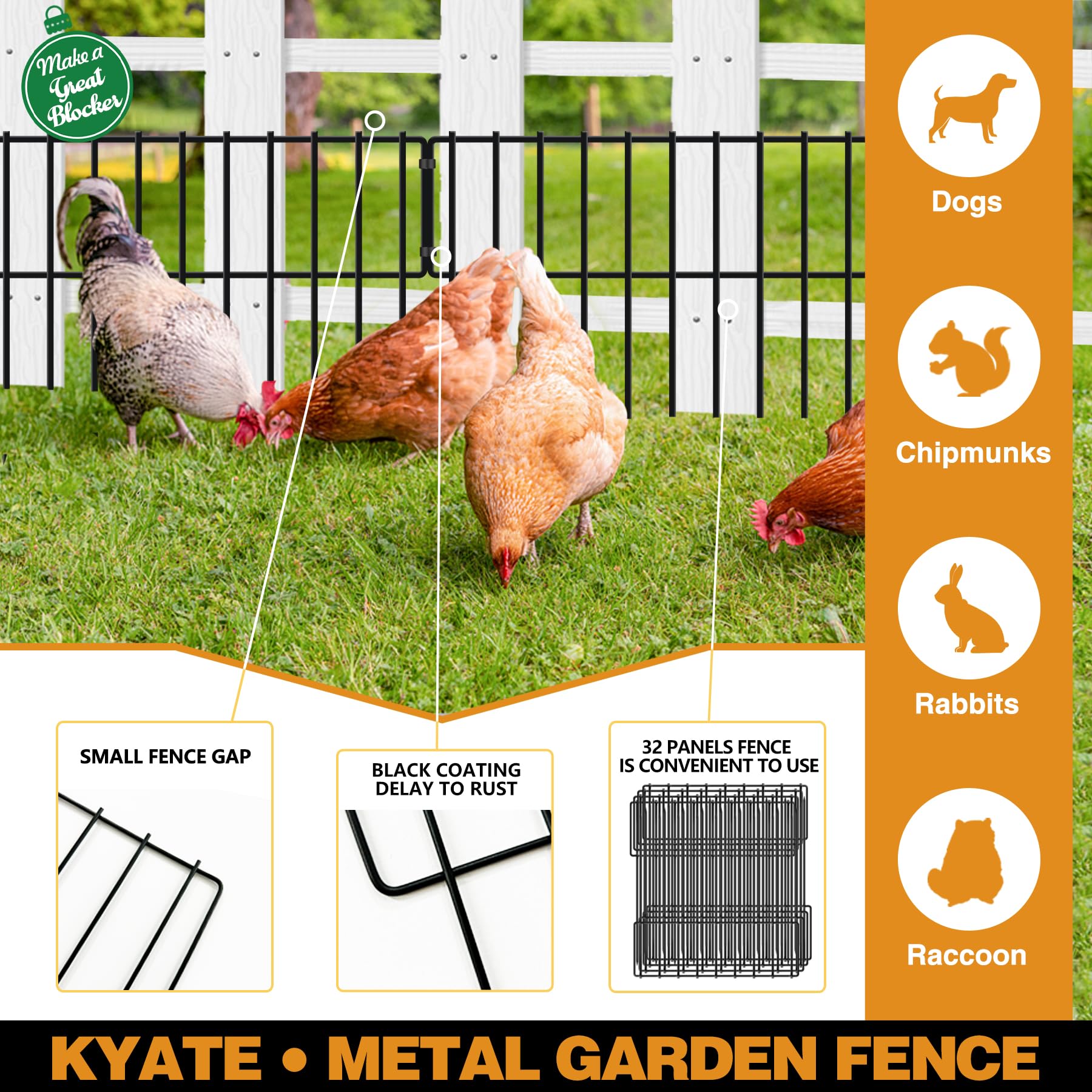 KYATE ground stakes installation demonstrating simple hammer-in setup