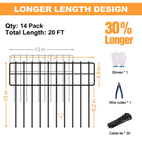 KYATE no-dig fence panels—20 ft length for extended outdoor coverage.