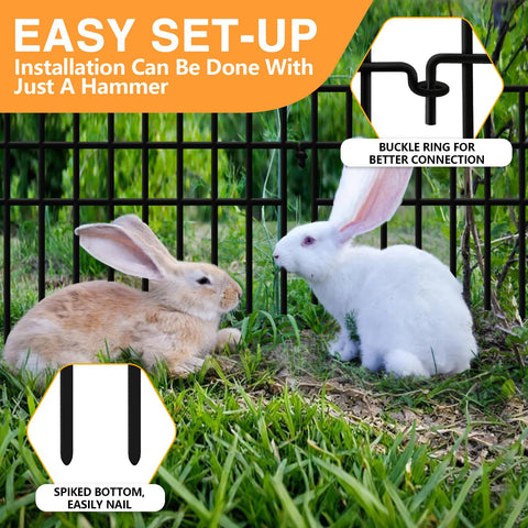 KYATE no-dig fence blocks rabbits and dogs while remaining low-profile and discreet.