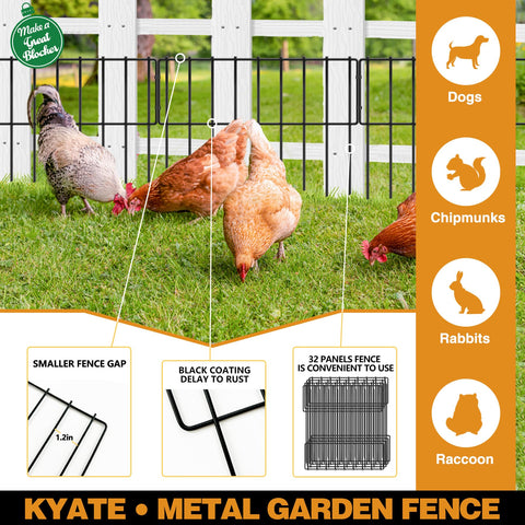 KYATE rustproof metal coating ensures durable outdoor use and long-lasting yard protection.