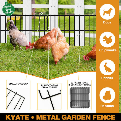 KYATE welded rustproof fencing hardware with black coating resists weather.