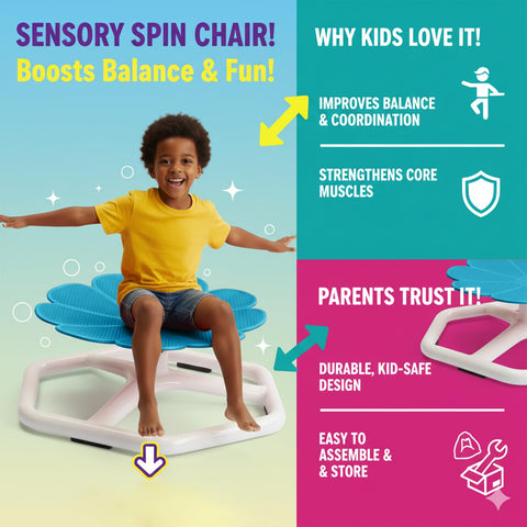 KYZDZQ chair with anti-slip base supports active kids during spins.