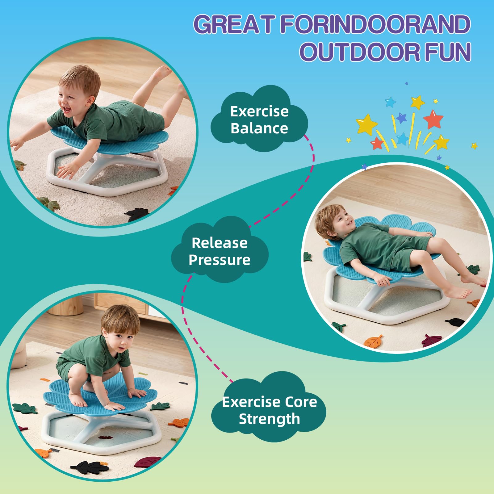KYZDZQ spinning chair suitable for indoor or outdoor sensory activities.