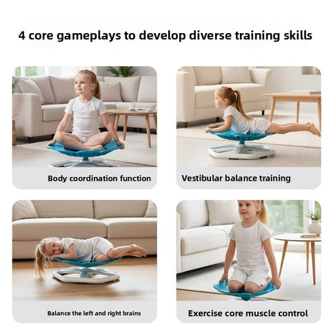 KYZDZQ blue chair supports multi-use play from sitting to spinning.