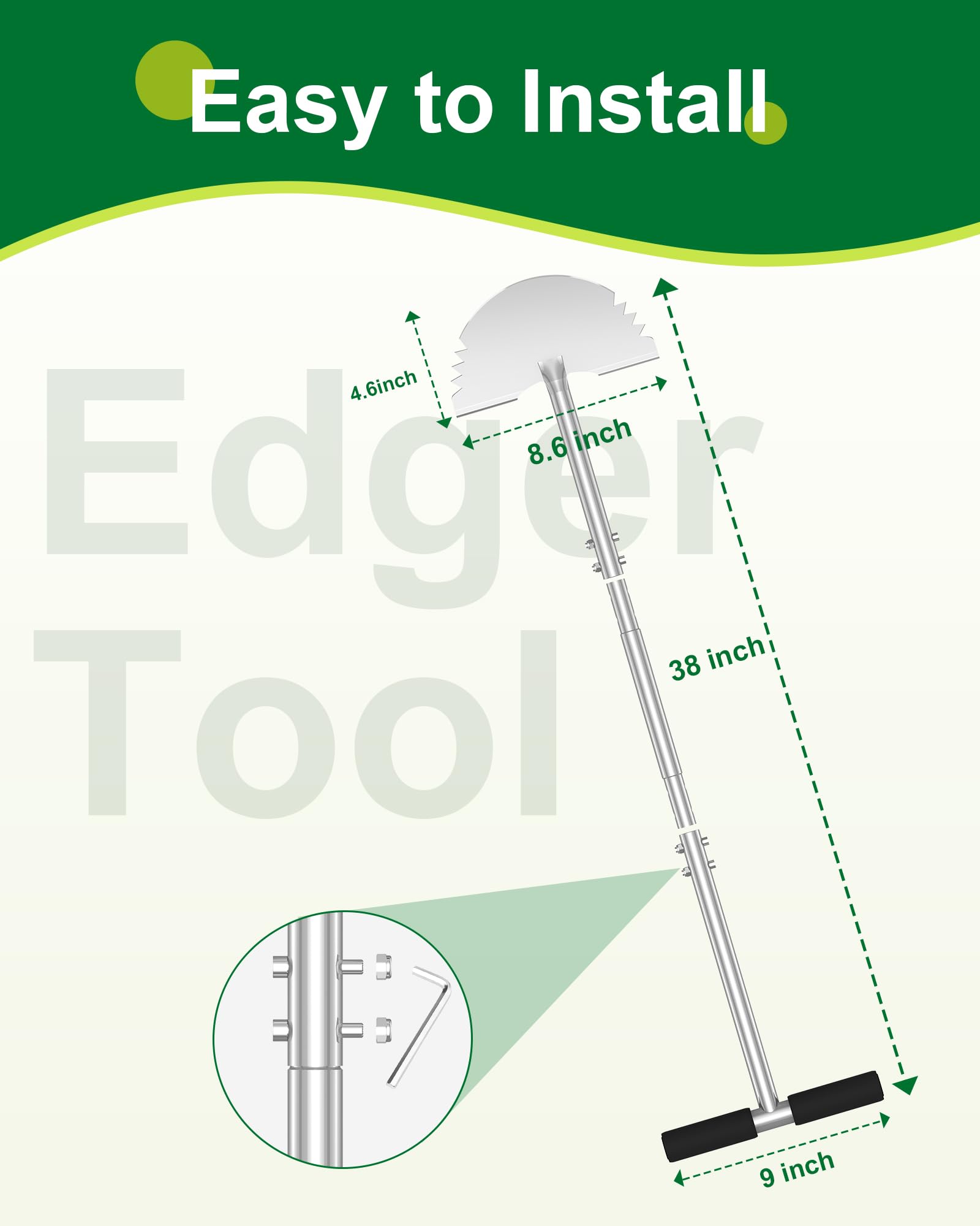 KYEEN-TOOLS wide footrest provides stable edging stance