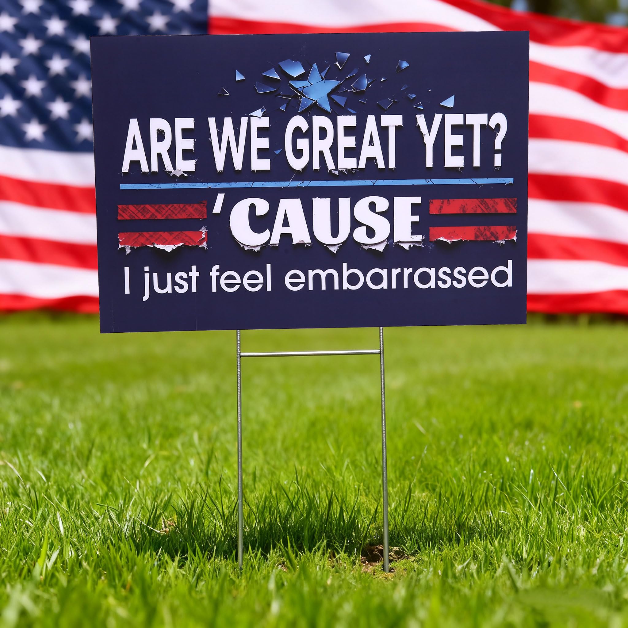 KYLARA yard sign with H-stake included for sturdy installation.