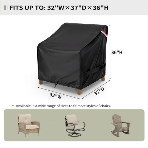 Wind strap on KylinLucky cover keeps chair secure on windy days.