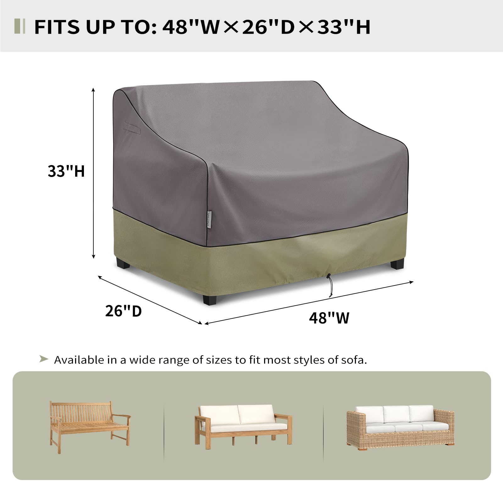 KylinLucky padded-handles and adjustable-straps ease fitting and removal of the cover.