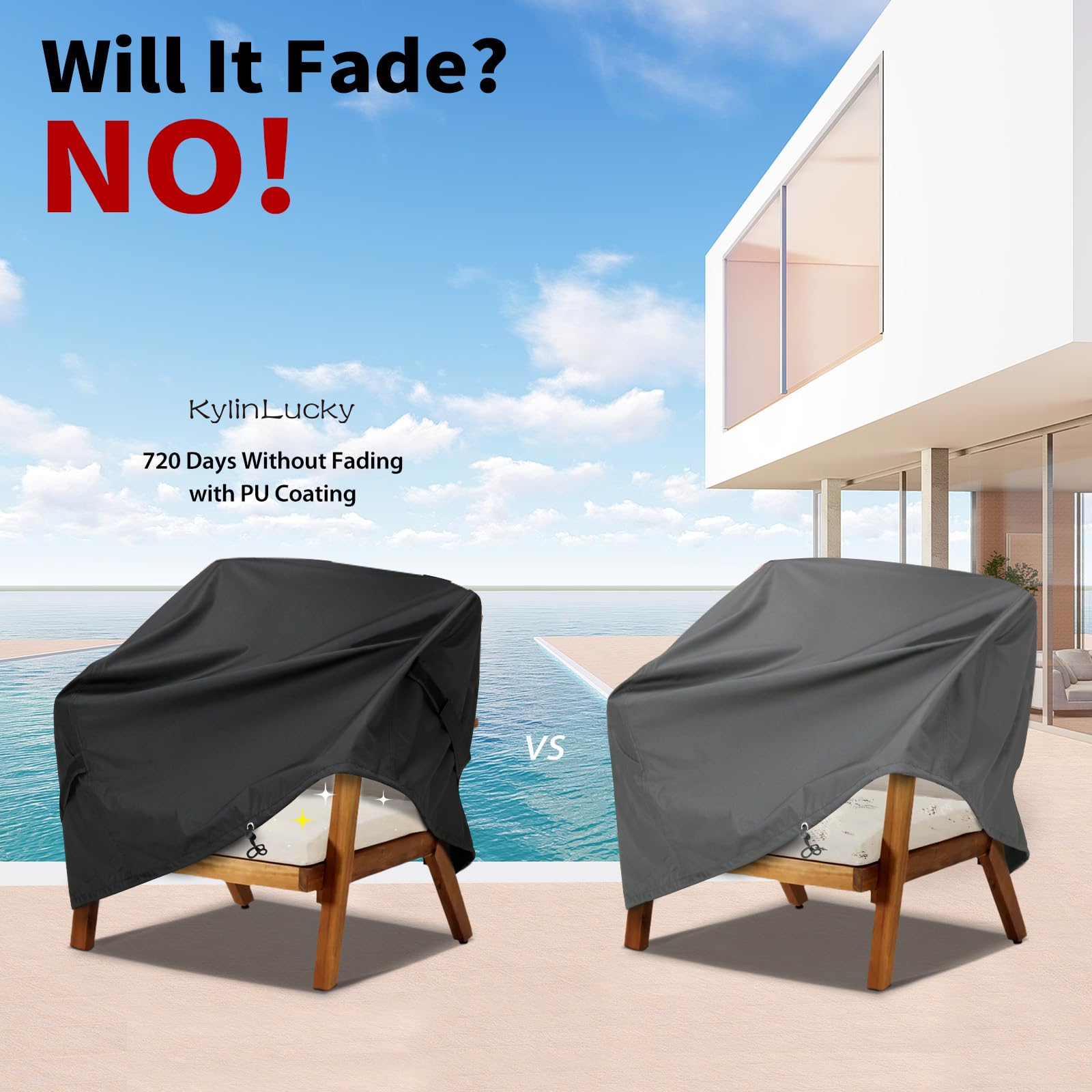 KylinLucky waterproof backing blocks moisture from reaching the chair.