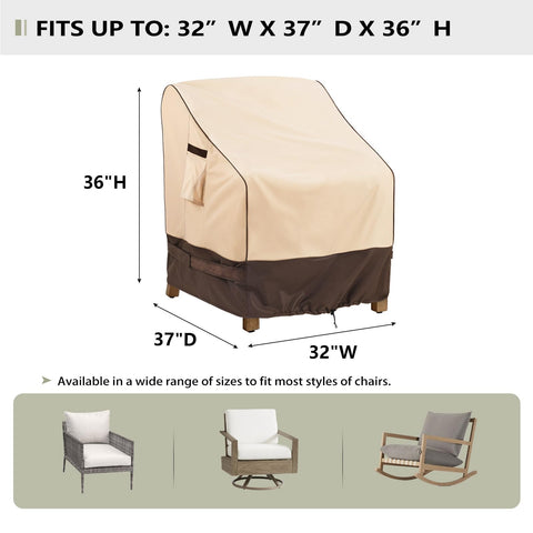 KylinLucky chair cover side view keeps cushions dry during showers