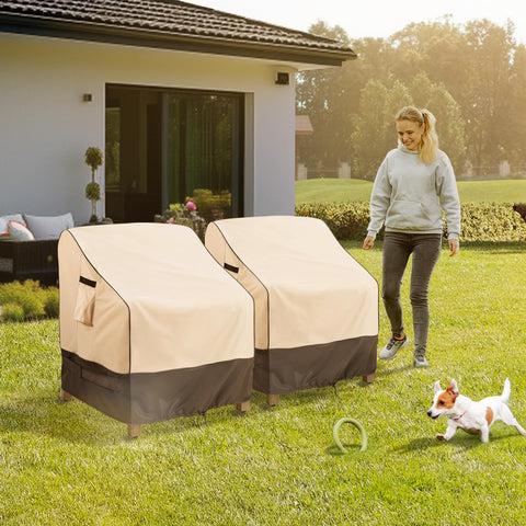 KylinLucky khaki shade blends with outdoor furniture