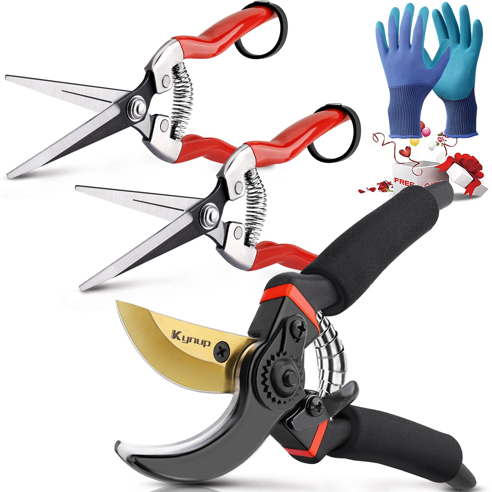 Kynup 3Pack Pruning Shears with ultra-sharp blades for precise pruning.