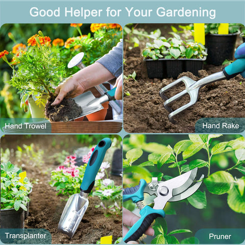 Kynup rust-resistant aluminum garden tools shown for durable, light handling