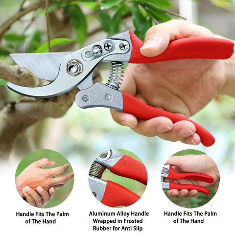 Kynup Pruning Shears lock button in action for safe use.