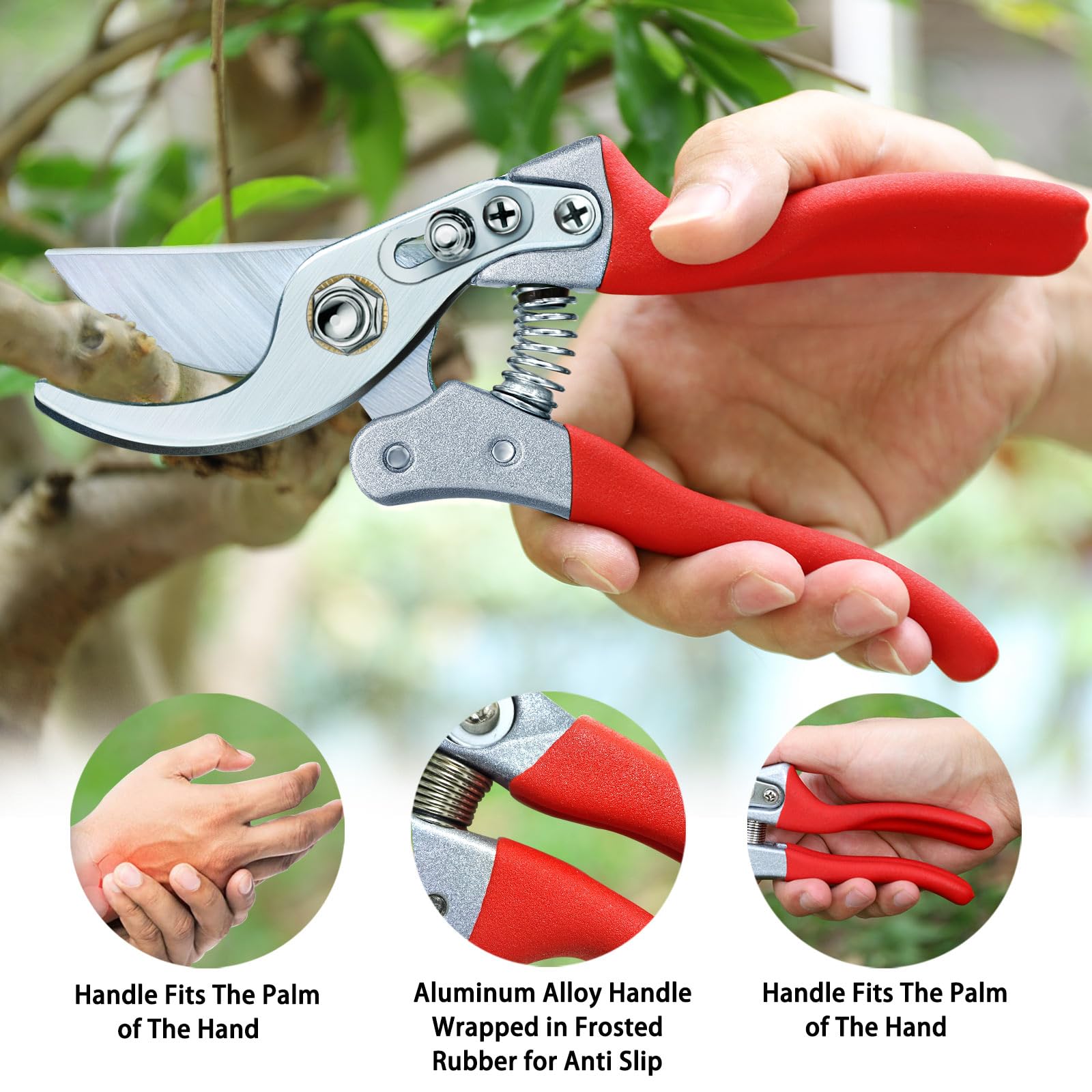 Kynup pruning shears soft silicone grip closeup for non-slip handling