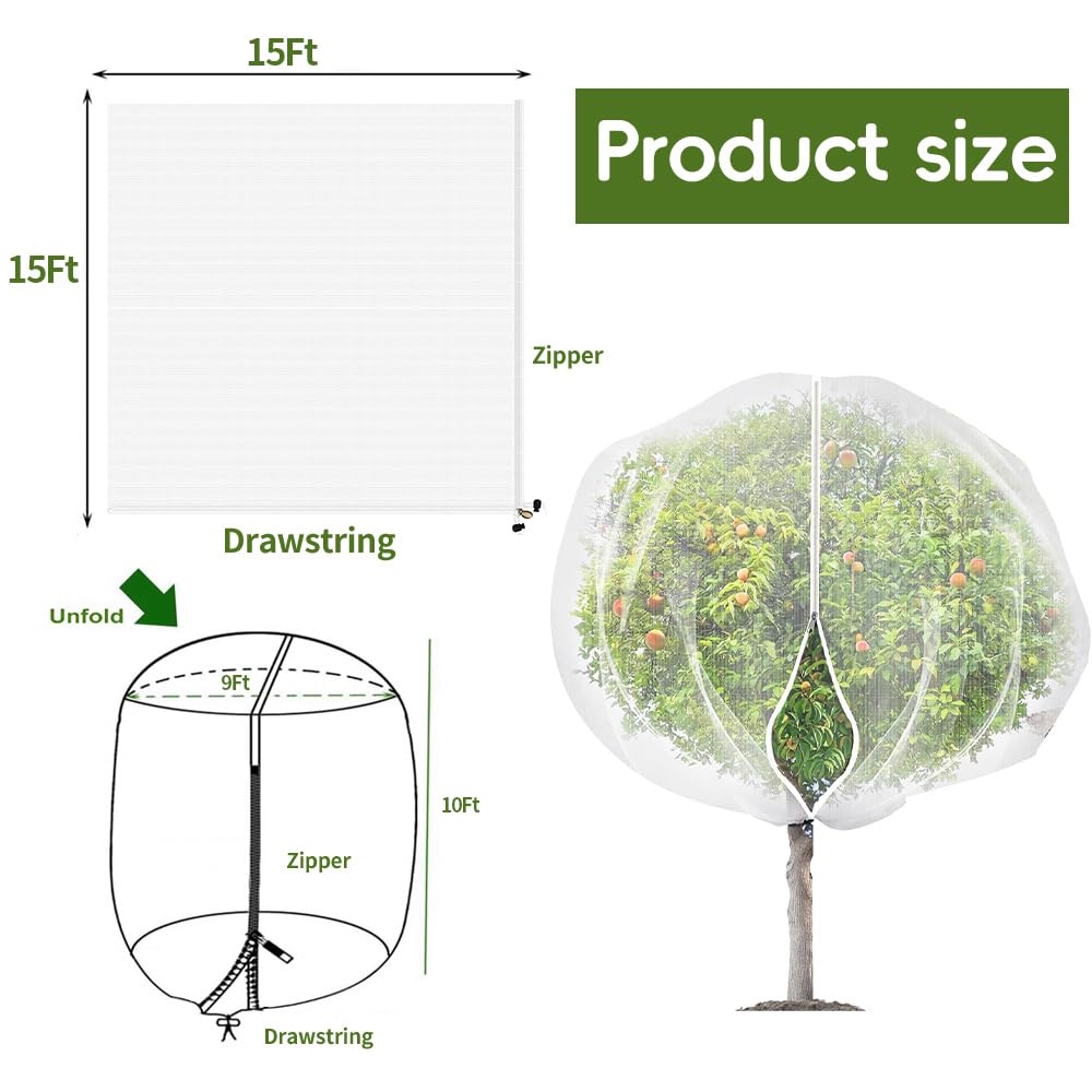 KYRGEU netting includes zipper and drawstring for easy installation and access.