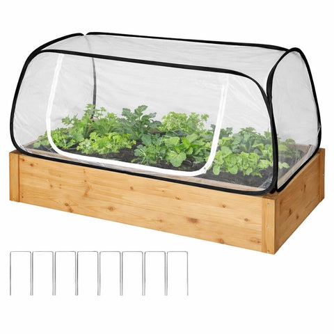 Kyrgeu pop-up raised garden bed cover setup view showing quick protection and airflow