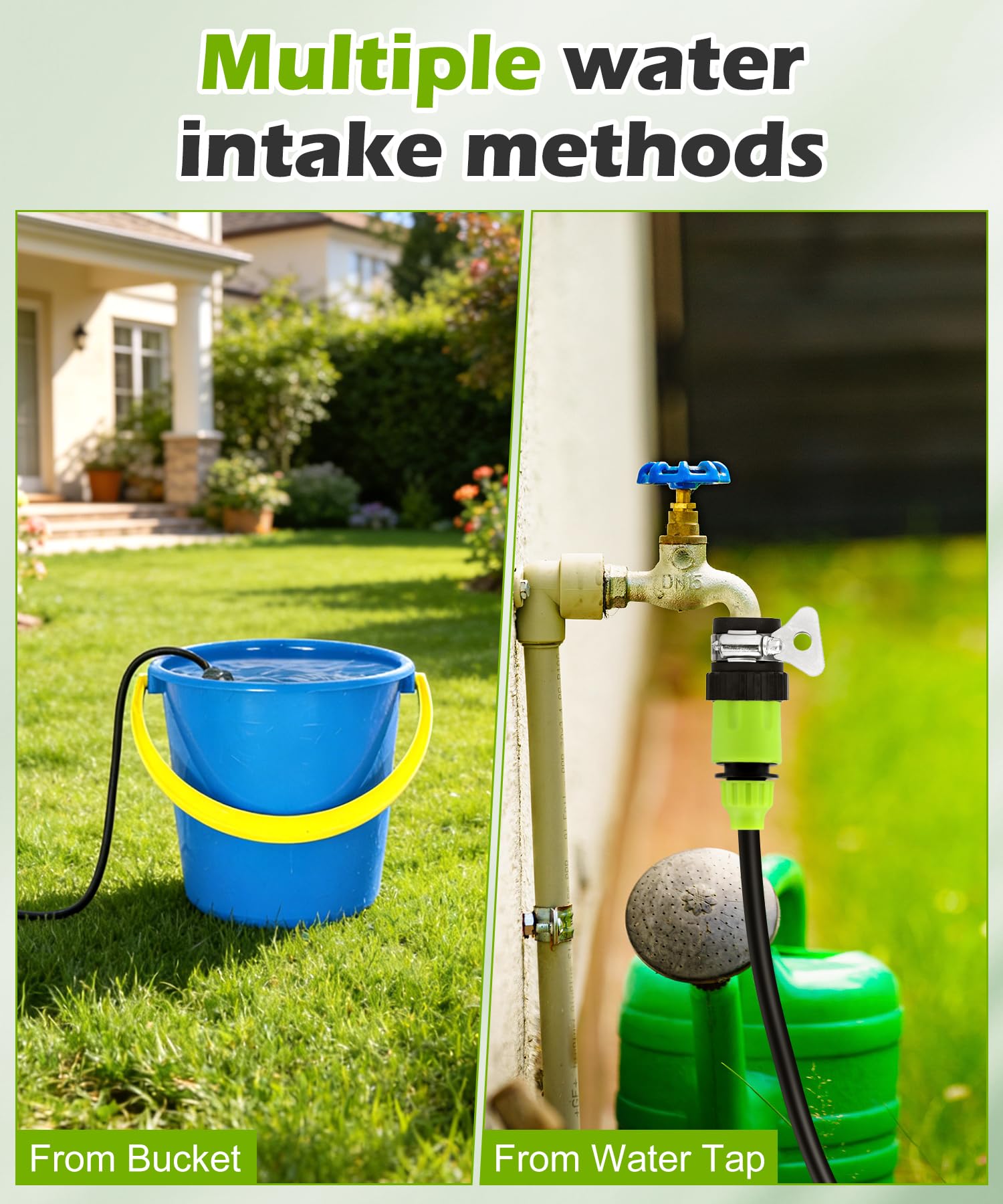 Kytree 16.5-foot hose and water source setup for any location.
