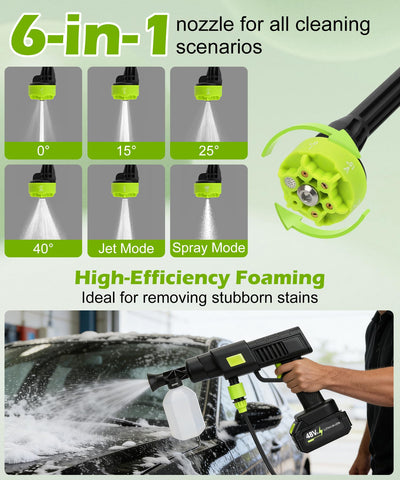 Kytree 6-in-1 nozzle set with adjustable sprays for versatile tasks.