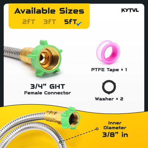 Kytvl brass female-to-female connectors provide a leakproof seal for reels