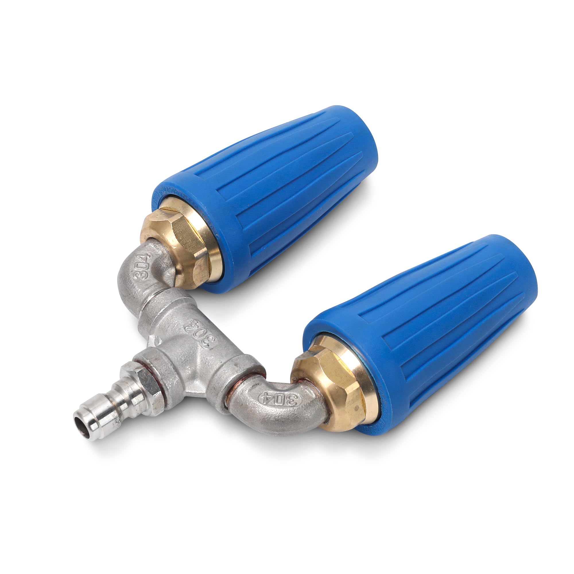 Kytvl Dual Turbo Nozzle with 360-degree rotation for fast concrete cleaning.