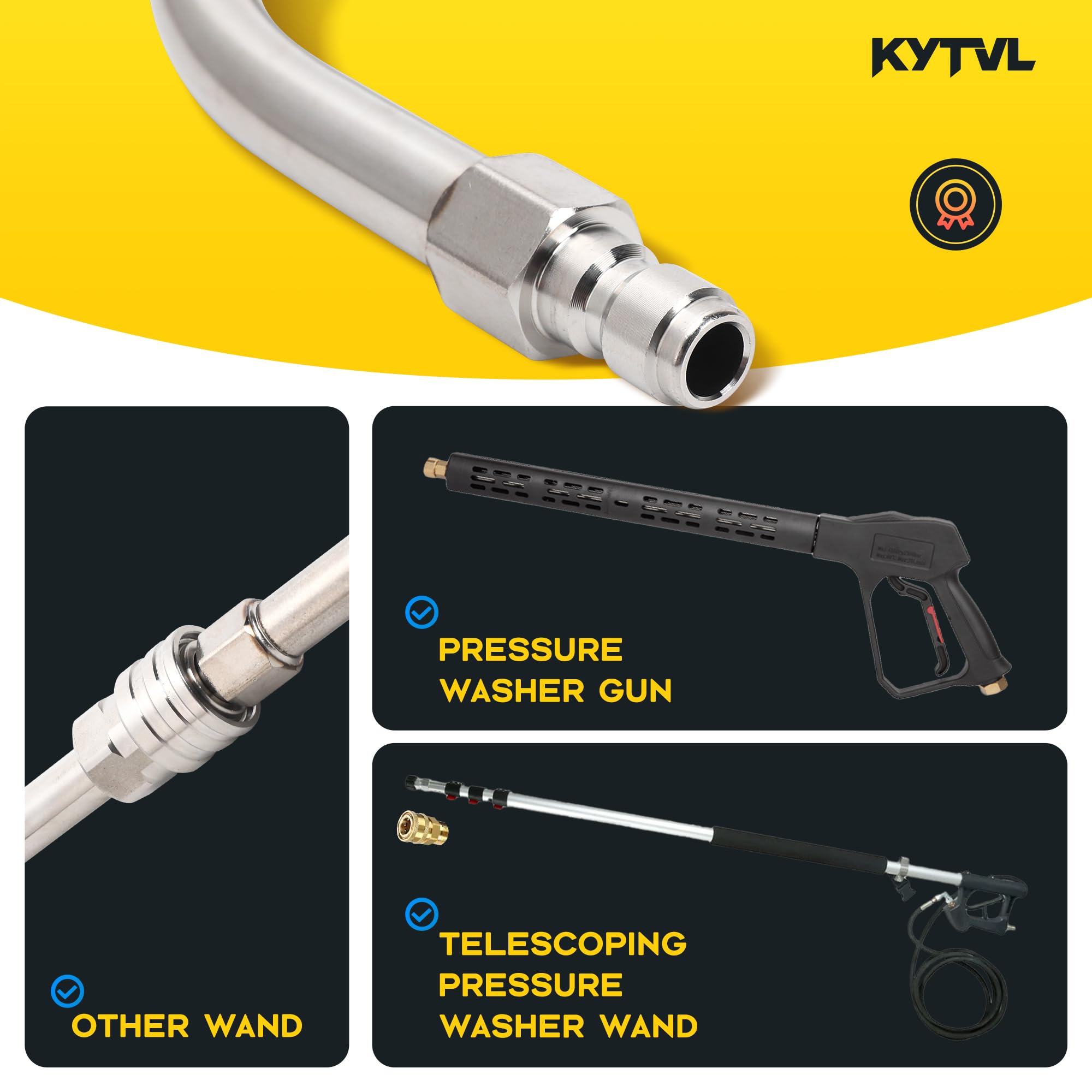 Kytvl extension wand used for second-story cleaning from ground