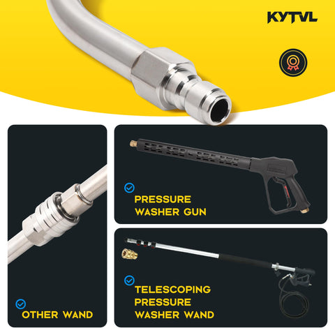 Kytvl extension wand used for second-story cleaning from ground