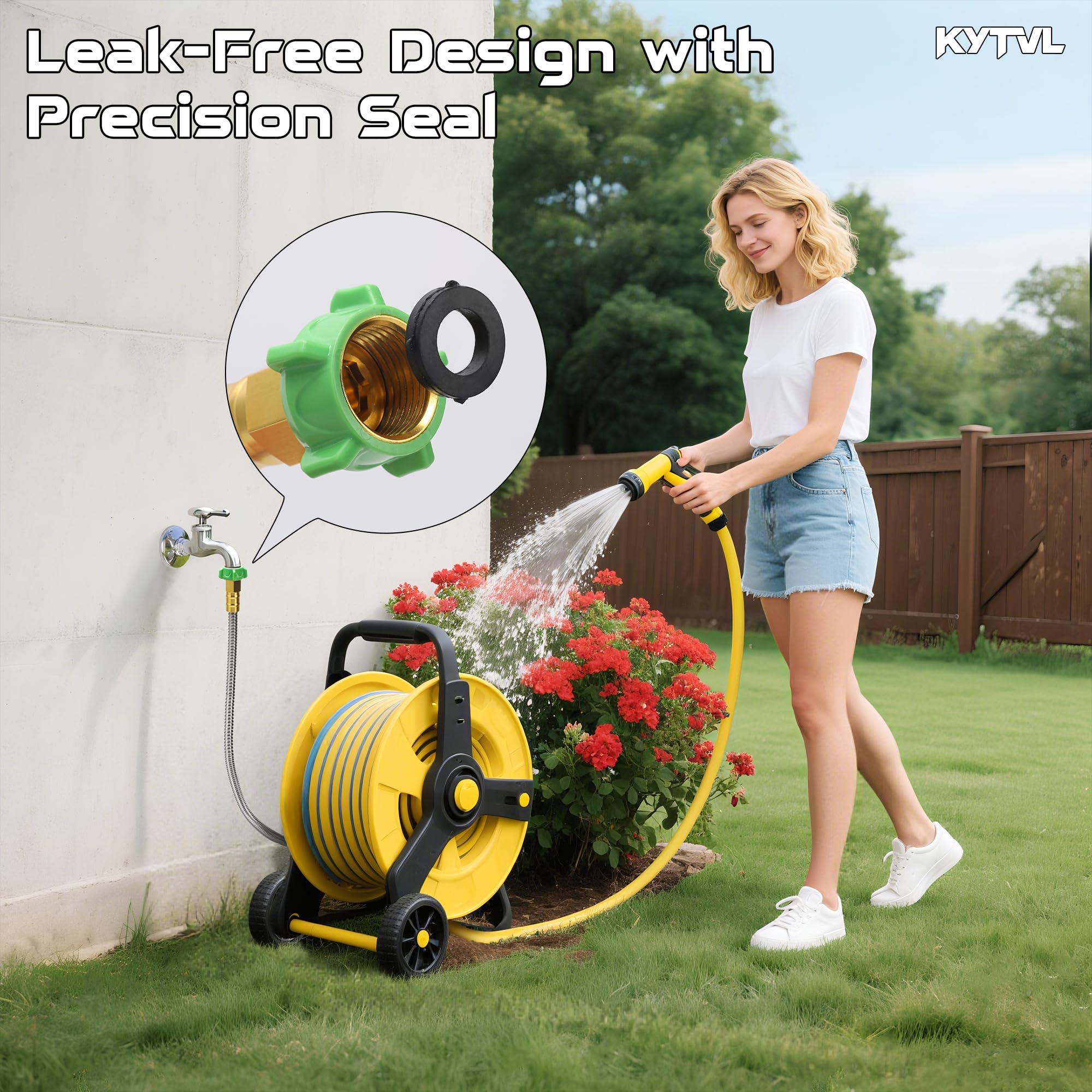 Kytvl hose reel compatibility with a compact leader hose