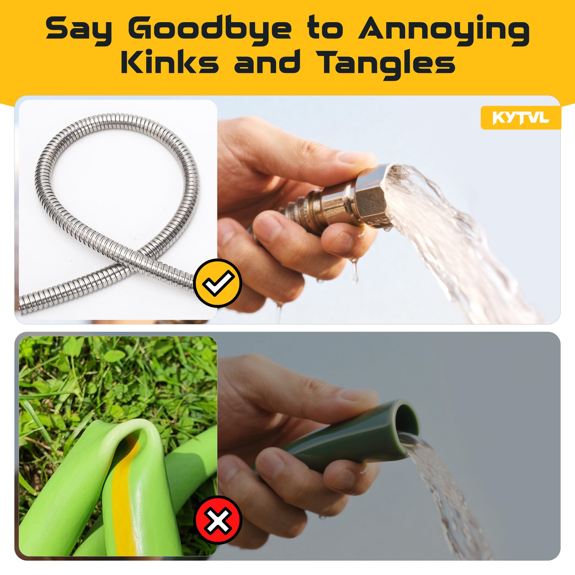 Kytvl lightweight durable outdoor hose is easy to handle during gardening tasks.