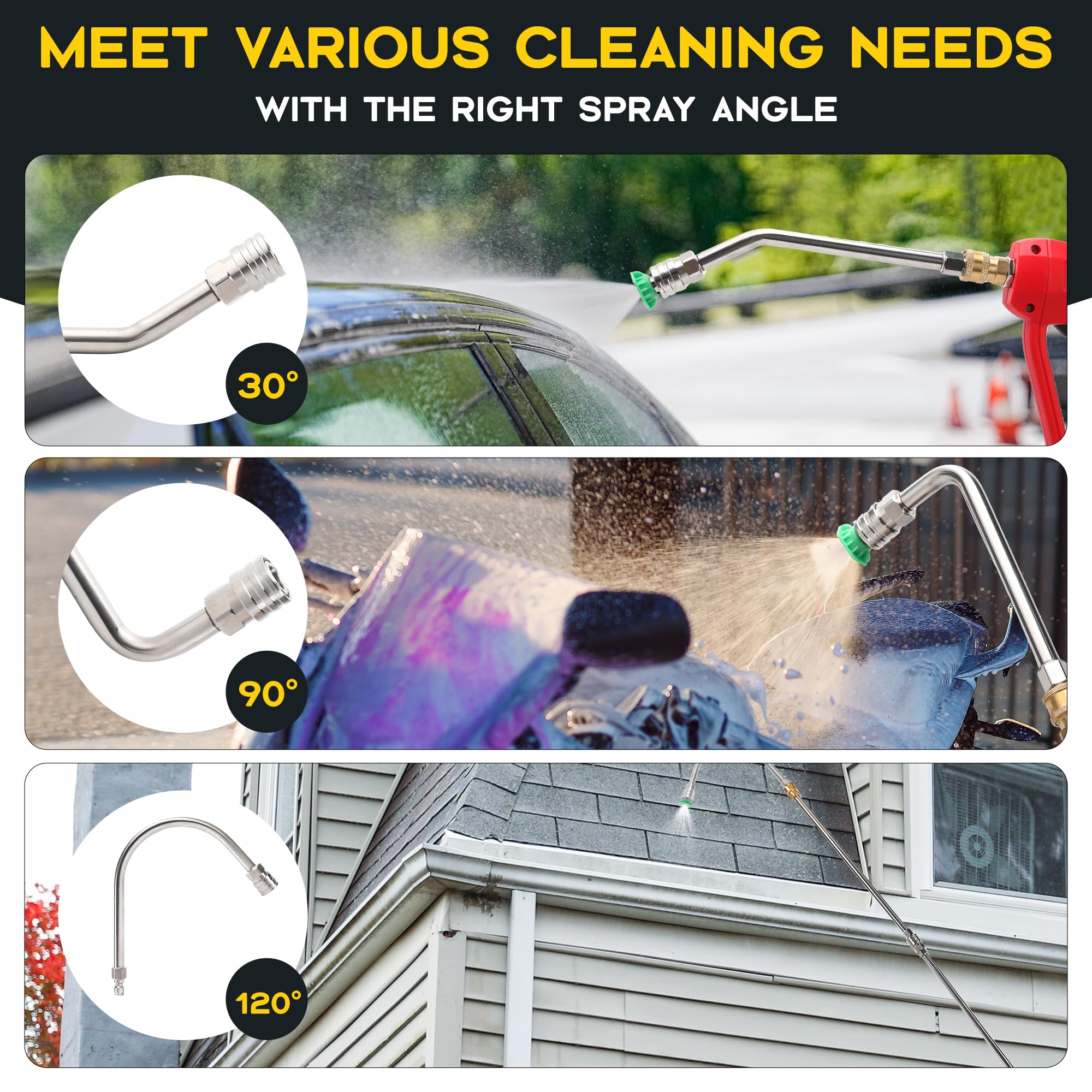 Kytvl extension wand with 120-degree gutter cleaner for tight angles