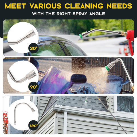 Kytvl extension wand with 120-degree gutter cleaner for tight angles