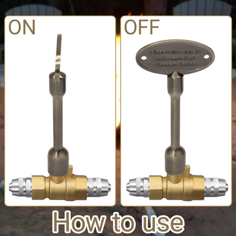 Kyuionty bronze valve key designed for fire pit aesthetics and function