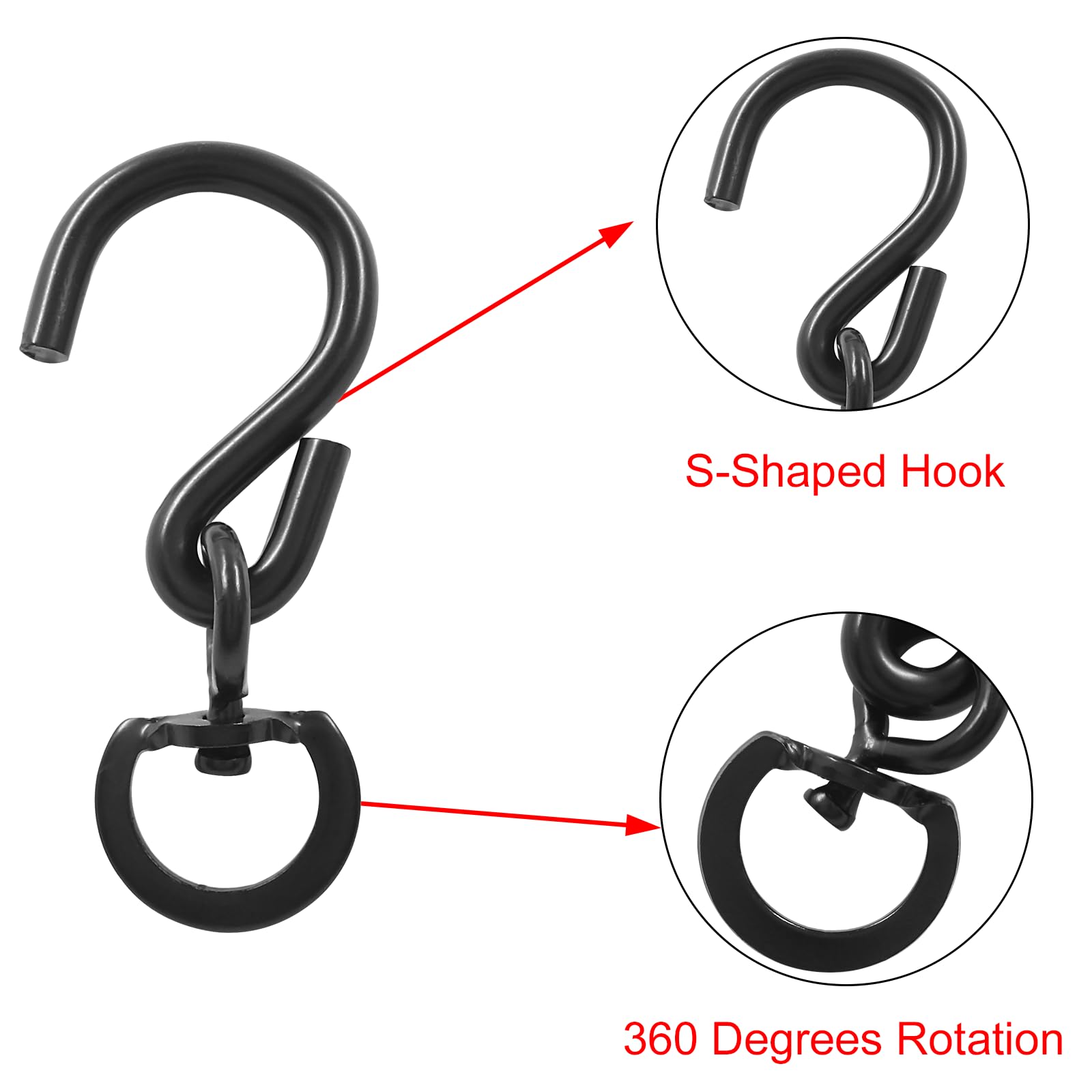 Kyuionty black iron finish resists rust for long-lasting outdoor use.