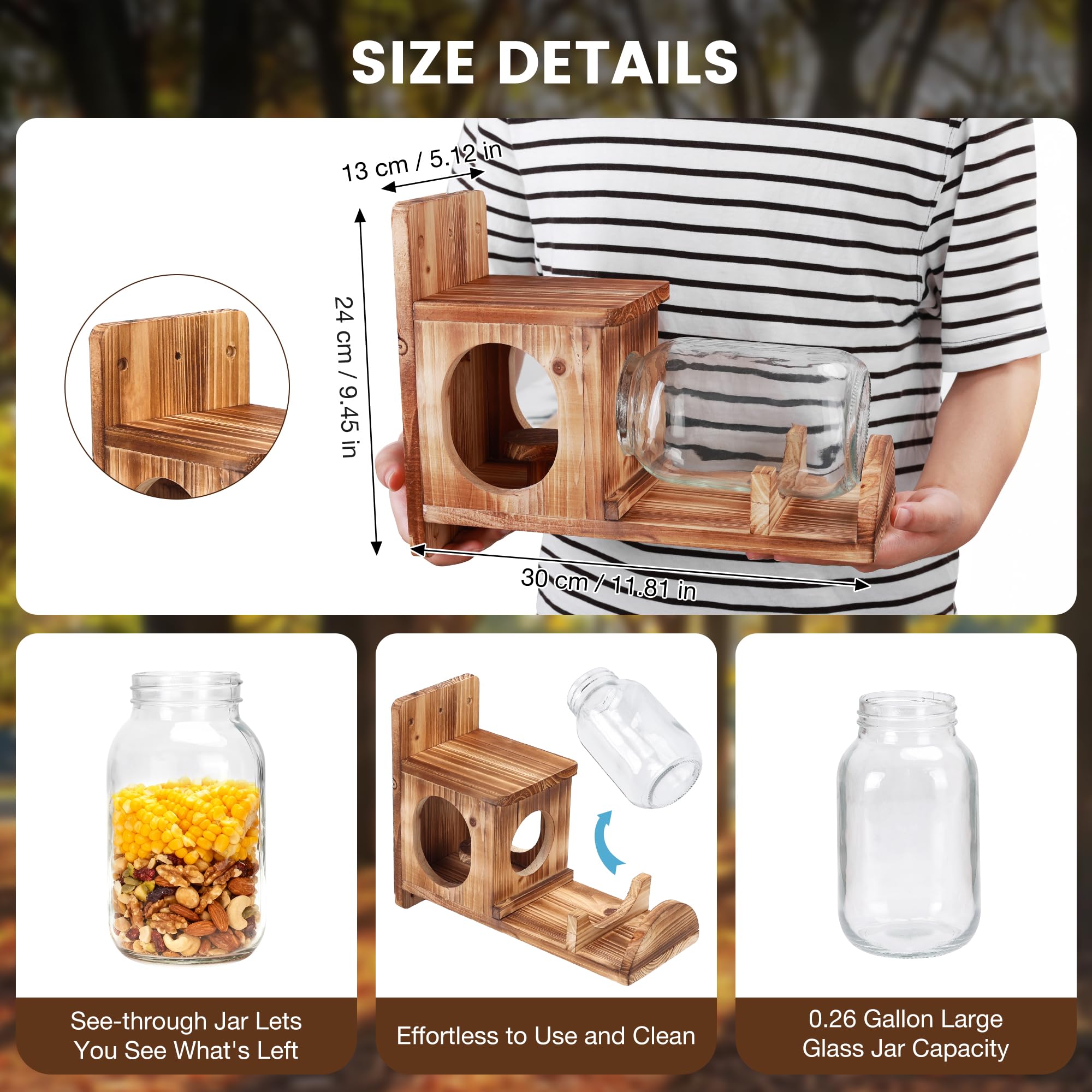 Kyuuhiku Squirrel Feeder offers 1-liter capacity for steady snack supply.