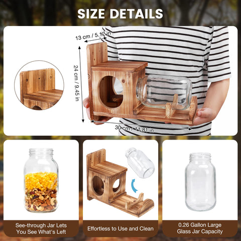 Kyuuhiku Squirrel Feeder offers 1-liter capacity for steady snack supply.