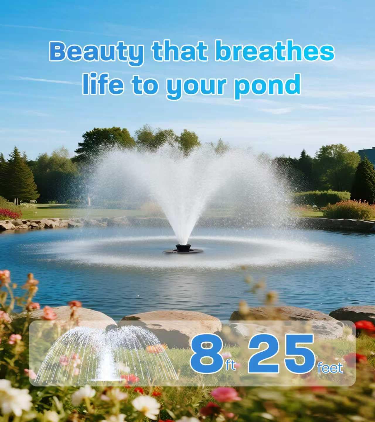 KYZDZQ floating aerator shown on water surface for steady pond circulation.
