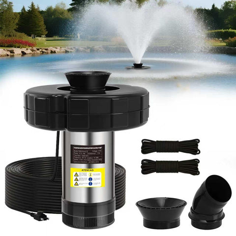 KYZDZQ 15000 GPH pond fountain with stainless steel body enhances durability and visual appeal.