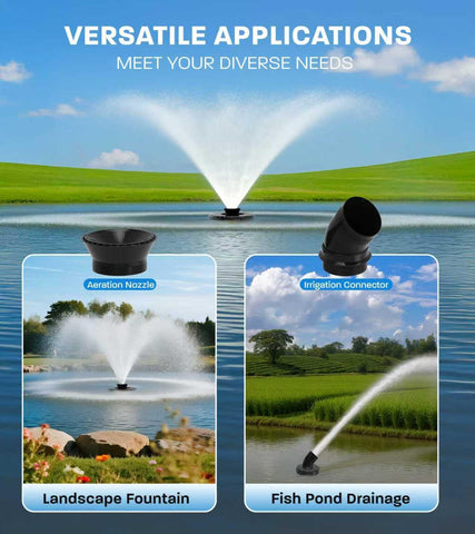 KYZDZQ V-shaped nozzle creates an elegant fountain pattern for garden ponds.