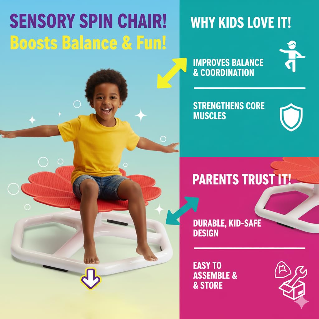 KYZDZQ Spinning Chair with quiet bearings enables calm spins.