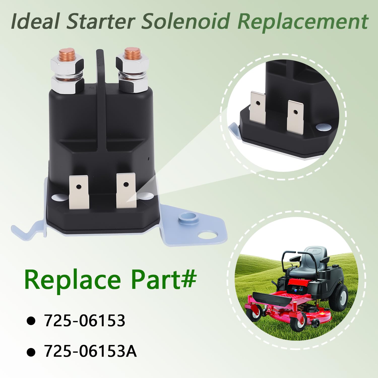 KZDAZ 4-terminal copper-stud solenoid close-up for secure electrical contacts