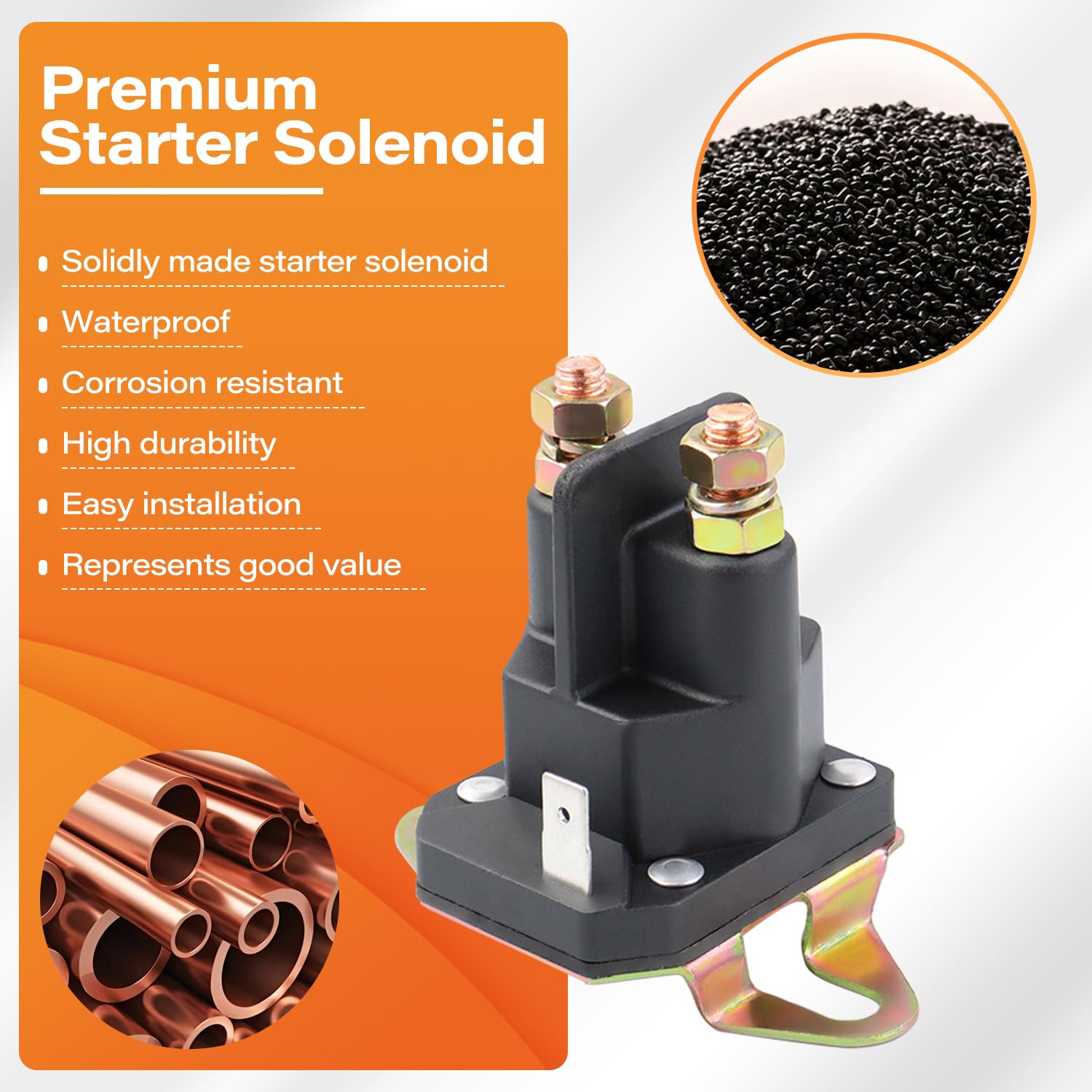 KZDAZ starter solenoid installed on a mower demonstrates quick installation.