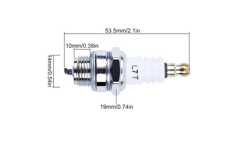 L7T spark plug compatible with Champion CJ8 and RCJ6Y for versatile 2-stroke engines