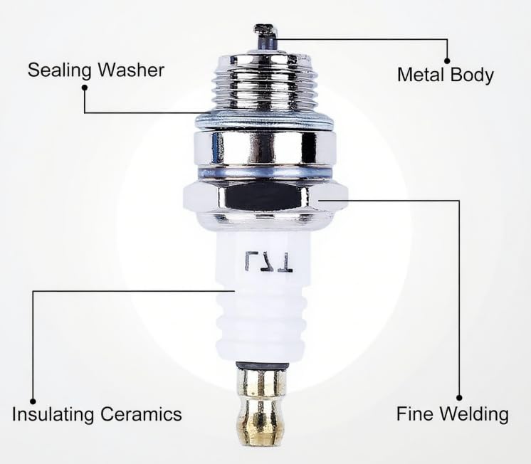L7T spark plug mounted on a small 2-stroke engine for efficient heat management