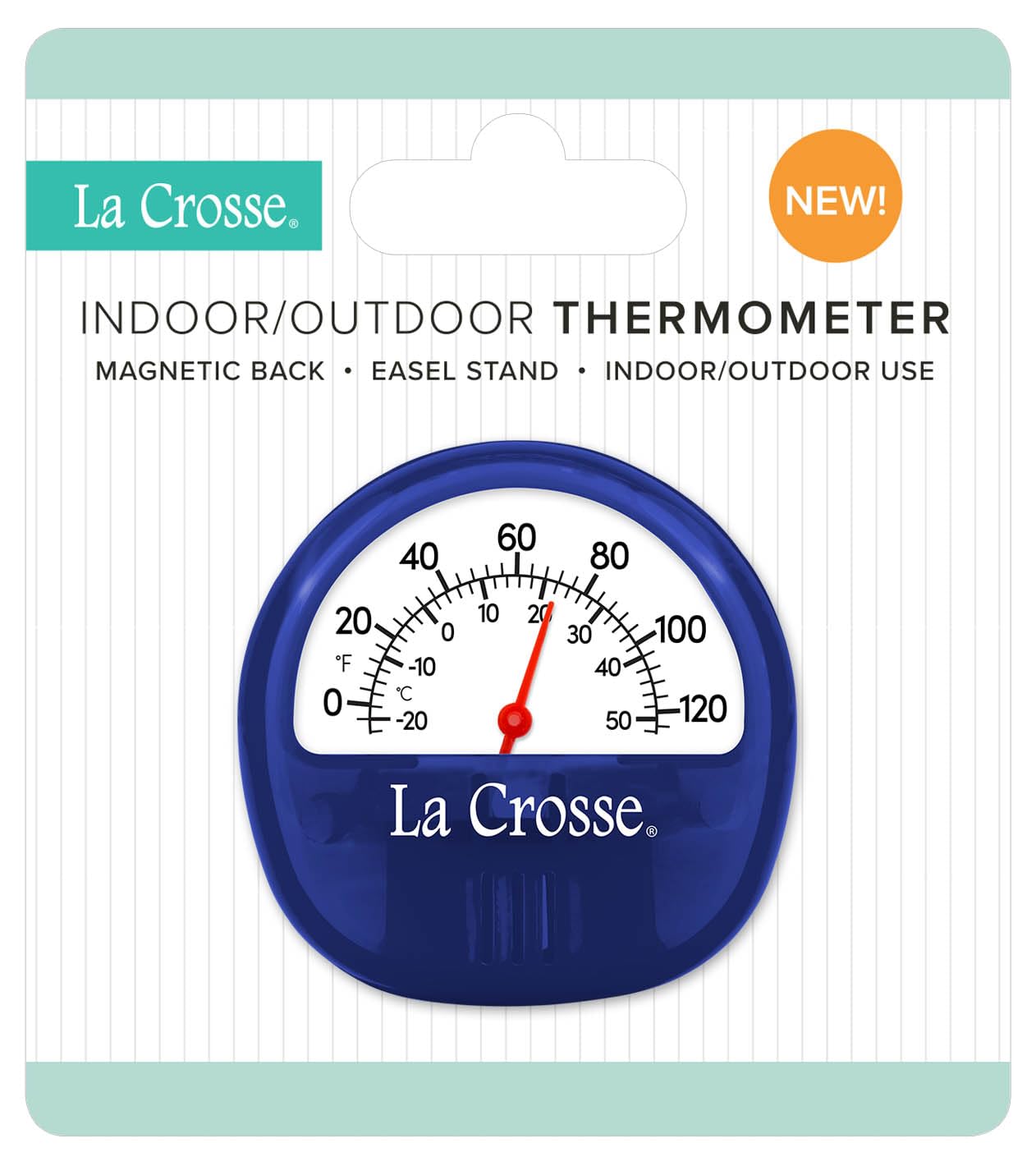 La Crosse dial with red pointer enables quick temperature checks