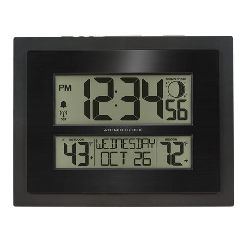 La Crosse 513-75624-INT digital clock front view with large digits.