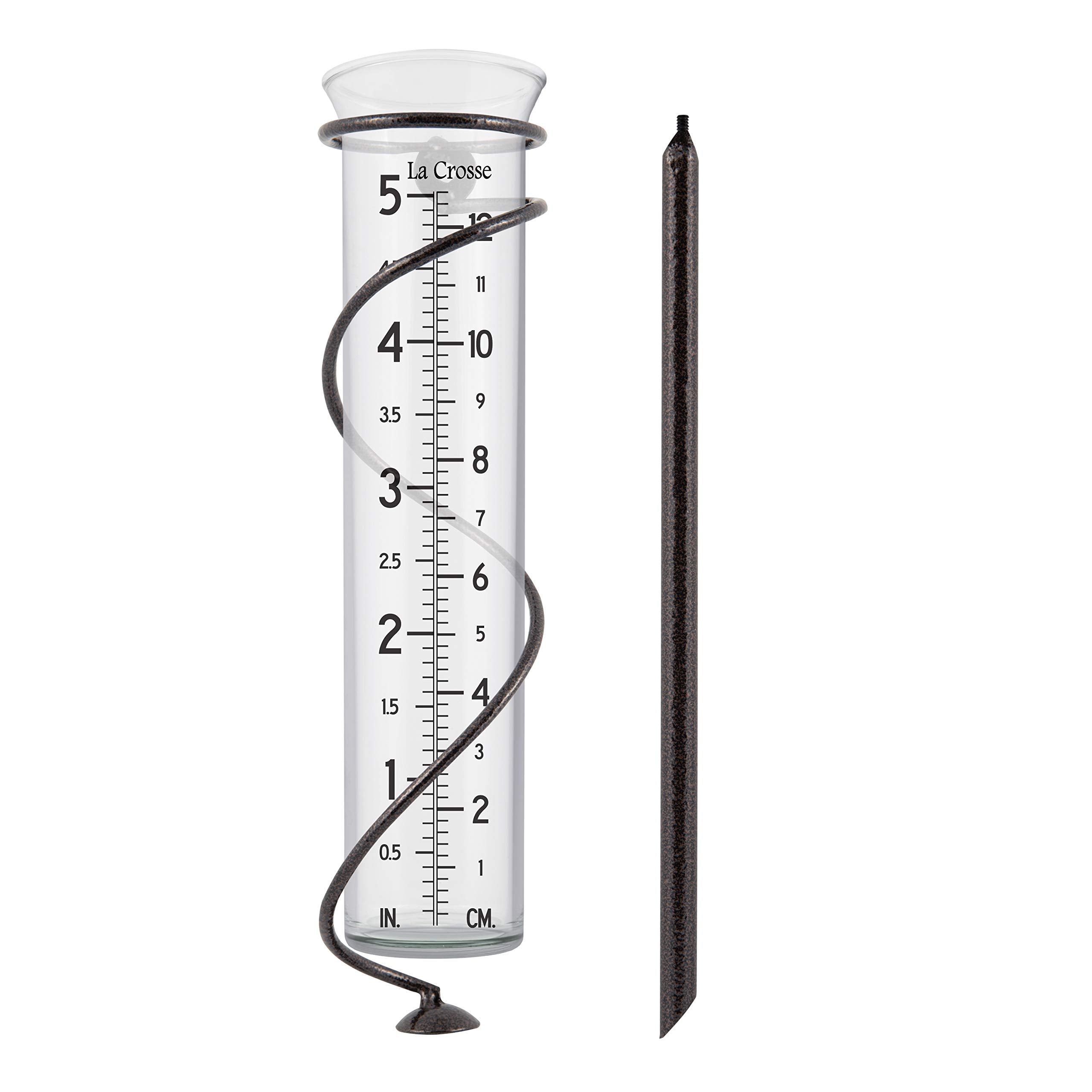 La Crosse 704-08967-INT spiral metal stand for durable outdoor rain tracking